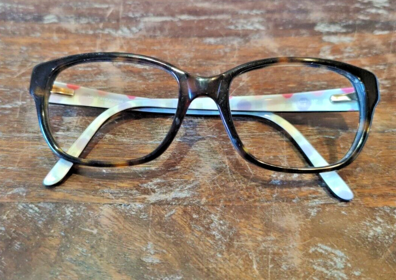 KATE SPADE NY LINA OX03 TORTOISE SHELL W/COLORFUL INSIDE 50-17-135 GLASS FRAME gallery