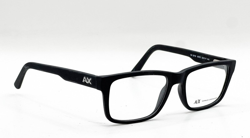 NEW ARMANI EXCHANGE AX 3016 8078 MATTE BLACK AUTHENTIC EYEGLASSES 53-17 gallery