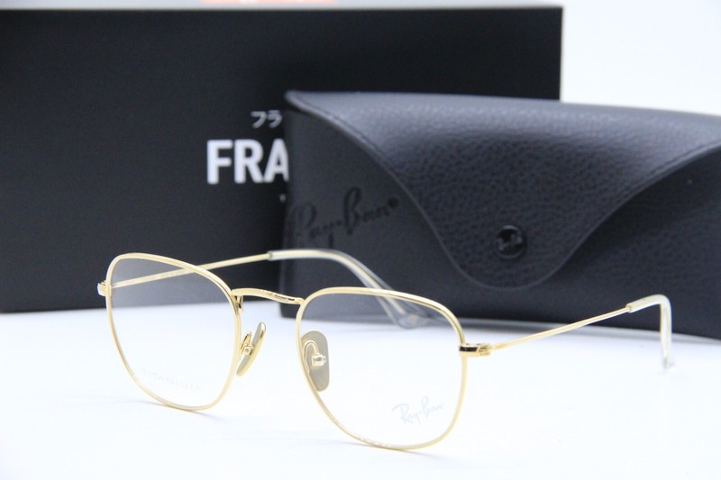 NEW RAY-BAN RB 8157V FRANK 1225 GOLD CLEAR AUTHENTIC EYEGLASSES W/CASE 48-20