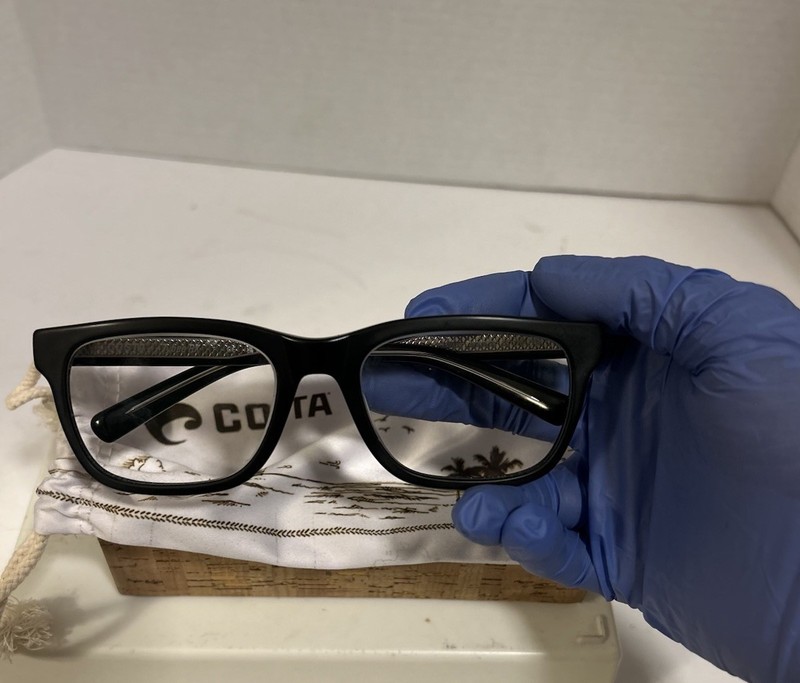Costa Tybee RX Black Rectangular Full Rim Plastic Eyeglass Frames 55-20-140