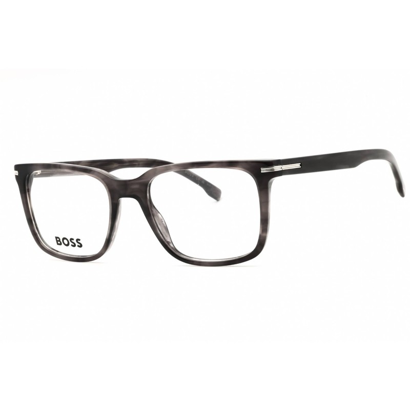 Hugo Boss Men’s Eyeglasses Grey Horn Plastic Square Frame BOSS 1602 02W8 00
