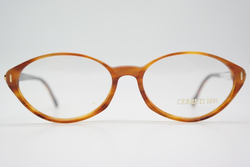 Vintage CERRUTI 1881 1605 Brown Gold Oval Eyeglasses Frame