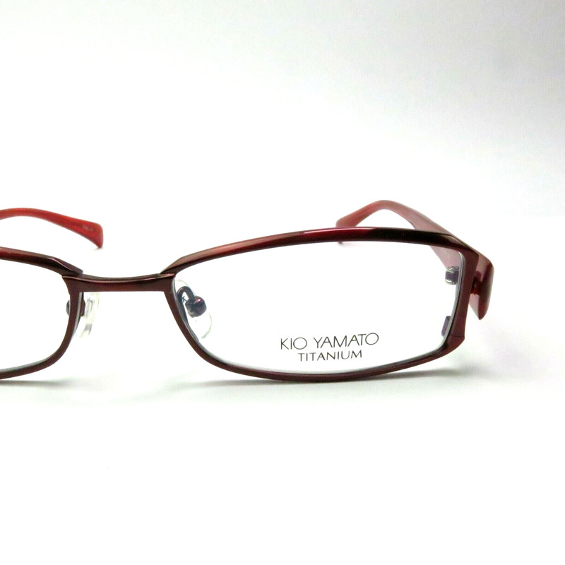 KIO YAMATO Titanium EYEGLASSES KT-266 scarlet red temples 53-18-140 gallery