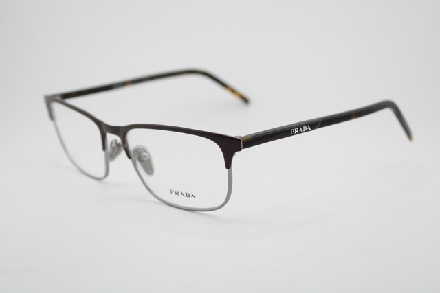 NEW PRADA VPR 66Y 02Q-1O1 BROWN GUNMETAL HAVANA AUTHENTIC EYEGLASSES 55-17