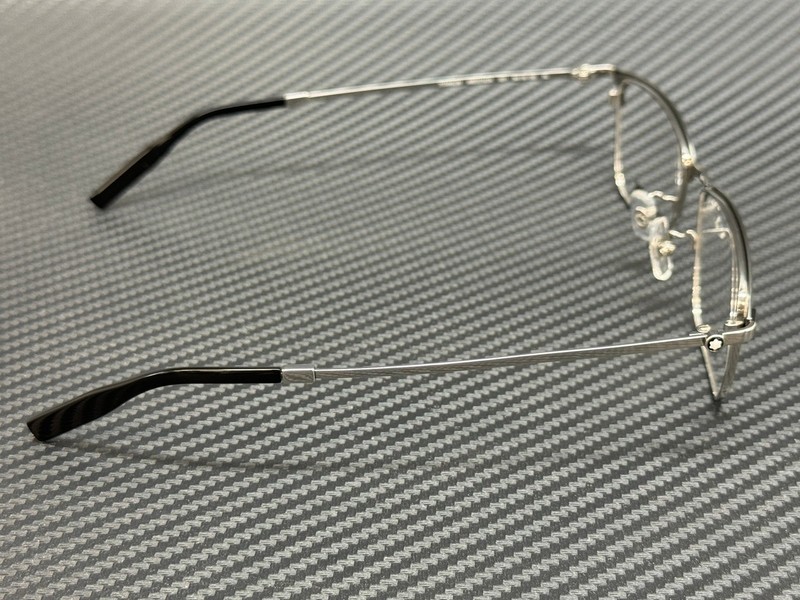 MONT BLANC MB0374OA 001 Silver Black Titanium Men's Extra Large 54 mm Eyeglasses gallery