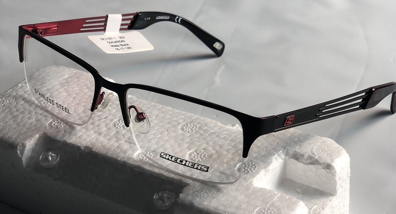 Skechers SE3167-1 Matte Black/Red 56-17-140 Men’s Eyeglasses Frame Optical Wire
