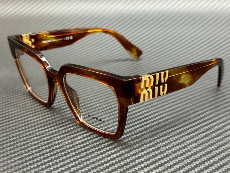 MIU MIU MU 04UV 11Q1O1 Striped Tobacco Women’s 52 mm Eyeglasses