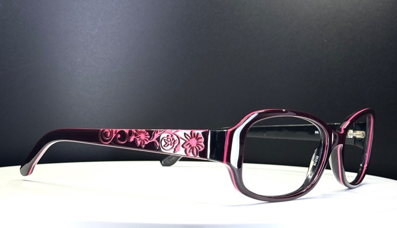 VTG UNBRANDED SG 814 PLUM/PINK Womens Burgundy Oval Eyeglasses FRAMES ONLY gallery