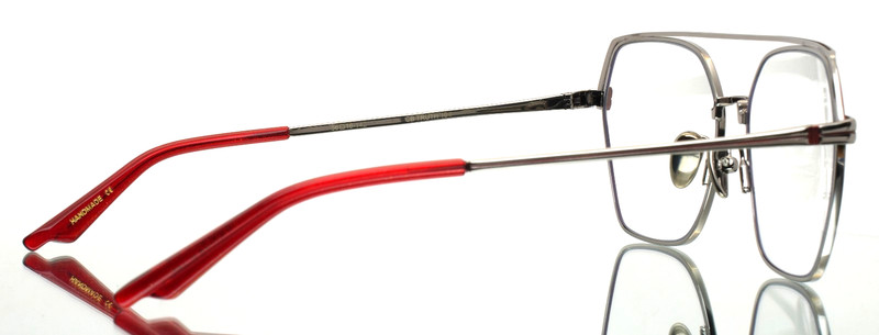COCO AND BREEZY Truth 104 Red Gunmetal Unisex Aviator Eyeglasses 56-16-142 B:47 gallery
