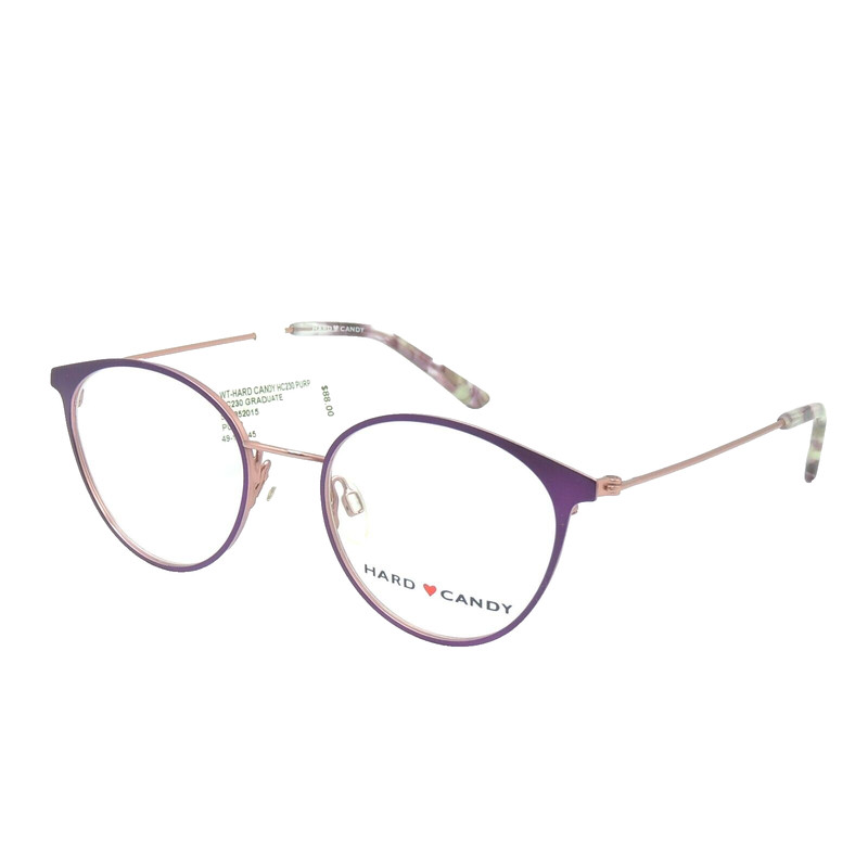 Hard Candy HC230 Purp Graduate Round Purple Eyeglass Frame 49 18 145
