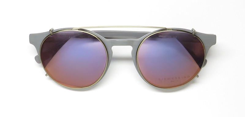 NEW LIEBESKIND BERLIN 11018 EYEWEAR GRAY 800 PLASTIC OVAL SUNGLASS CLIP-ONS gallery