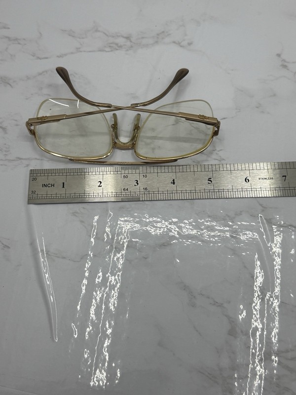 Vintage Lacoste 707F L’AMY Gold Aviator EYEGLASSES Frame 135mm *READ gallery