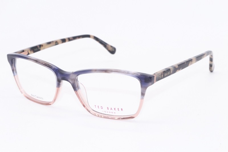 NEW TED BAKER BIO723 BLS B:35 BLUE PINK TORT AUTHENTIC DESIGNER EYEGLASSES 50-16