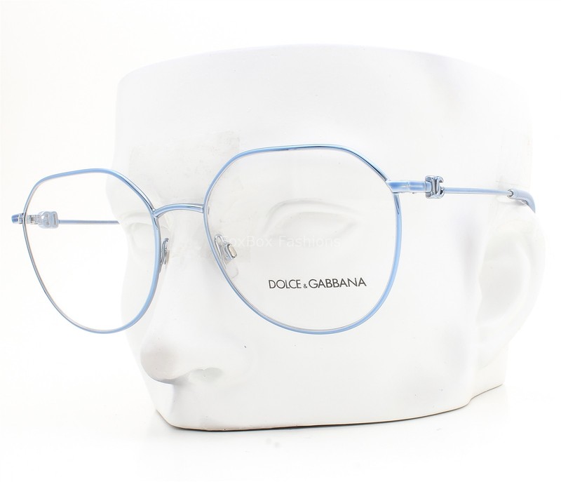 Dolce Gabbana Eyeglasses DG1348 1327 Glasses Shiny Sky Blue Metal 56mm w/Pouch