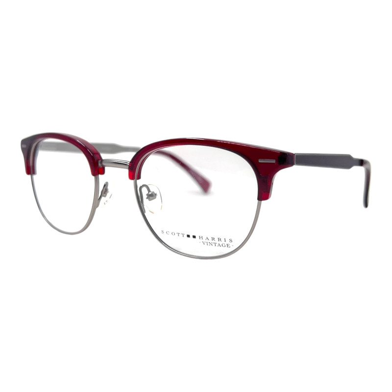 SCOTT HARRIS VINTAGE – V-40 C1 50/20/140 – RED / GUN – NEW Authentic EYEGLASSES