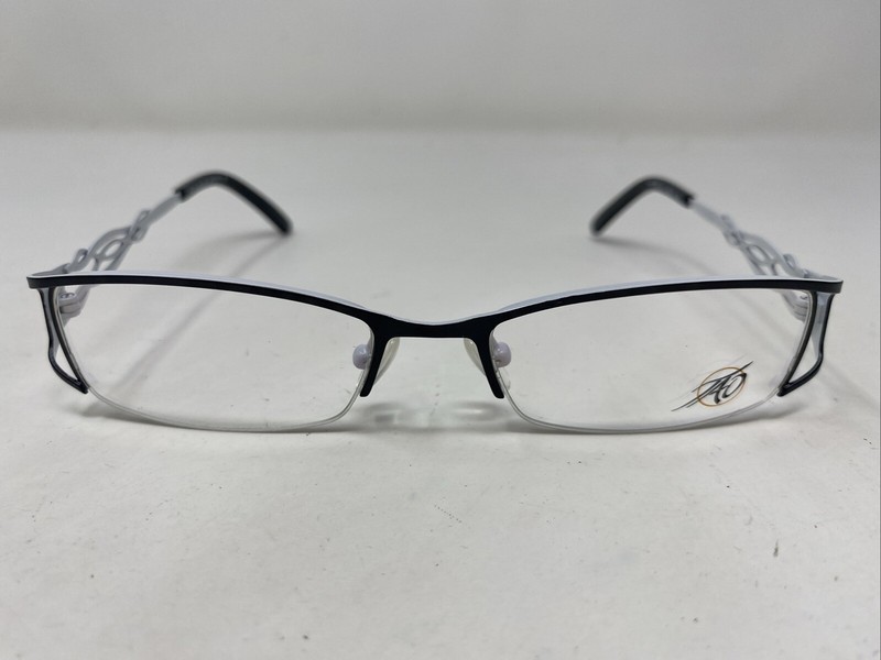 TAO MOD.9902 Col.1 50-17-135 Black/White Metal Half Rim Eyeglasses Frame /631