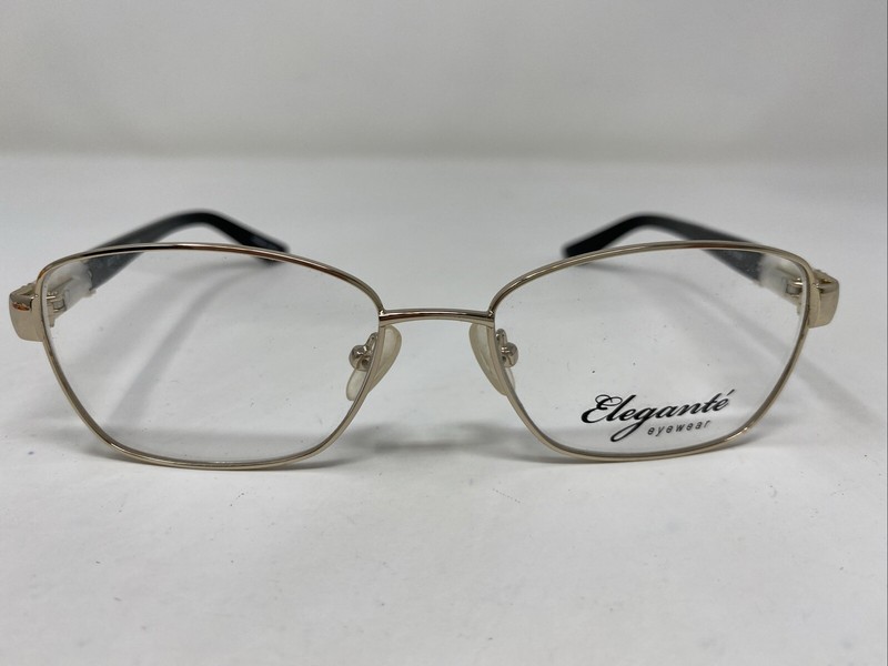 ELEGANTE EL27 GOLD 52-16-135 Metal Full Rim Eyeglasses Frame !559