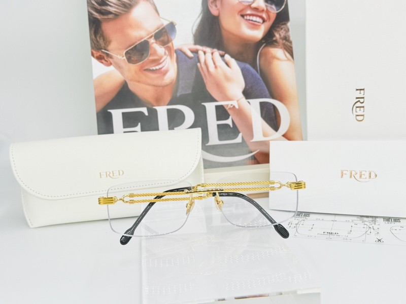 Fred Rimless Double Lenght Gold Planted Ref. FG50047U 100% Genuine Frames