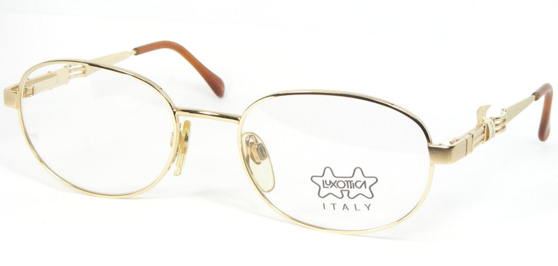 Vintage LUXOTTICA 2192 GEP GOLD EYEGLASSES GLASSES FRAME 52-19-130mm Italy