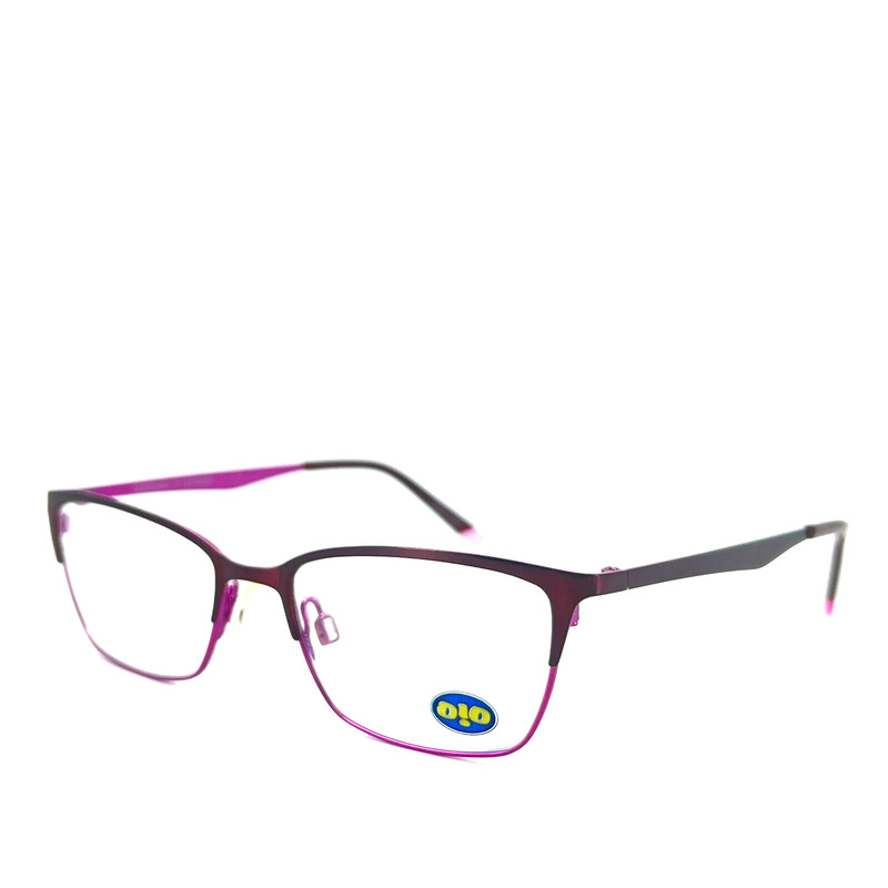 O!O Eyeglasses OT21 65/BRN Purple Rectangle Full Rim Frame 47-15-130