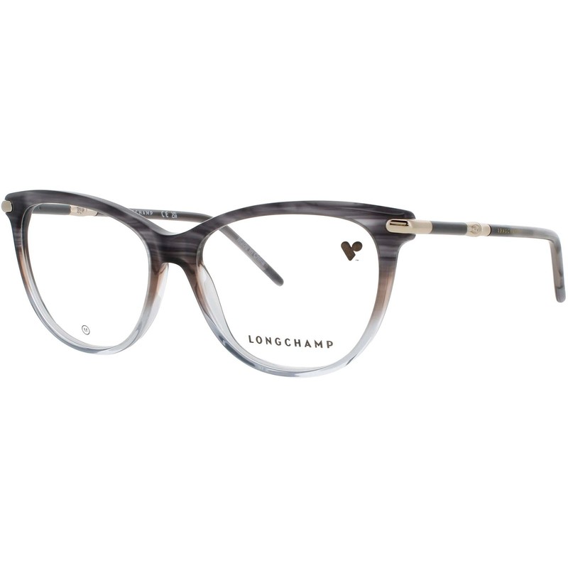 Longchamp Women’s Eyeglasses Gradient Grey Azure Cat Eye Frame, 55mm LO2727 037