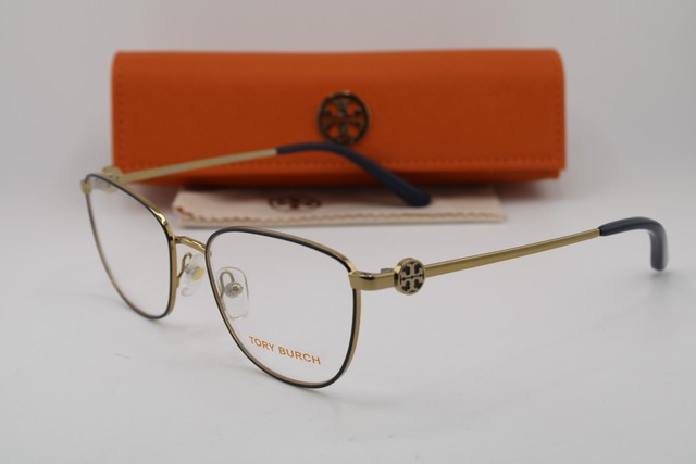 NEW TORY BURCH TY 1067 3296 GOLD BLUE GUNMETAL AUTHENTIC EYEGLASSES 52-17