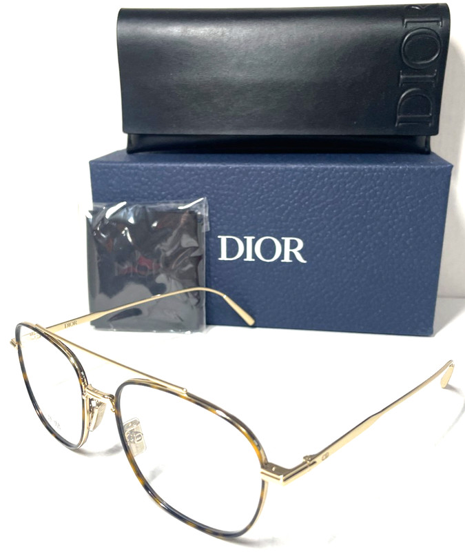 NEW CHRISTIAN DIOR DiorBlackSuit O S13U B500 HAVANA ON GOLD EYEGLASSES 54-18