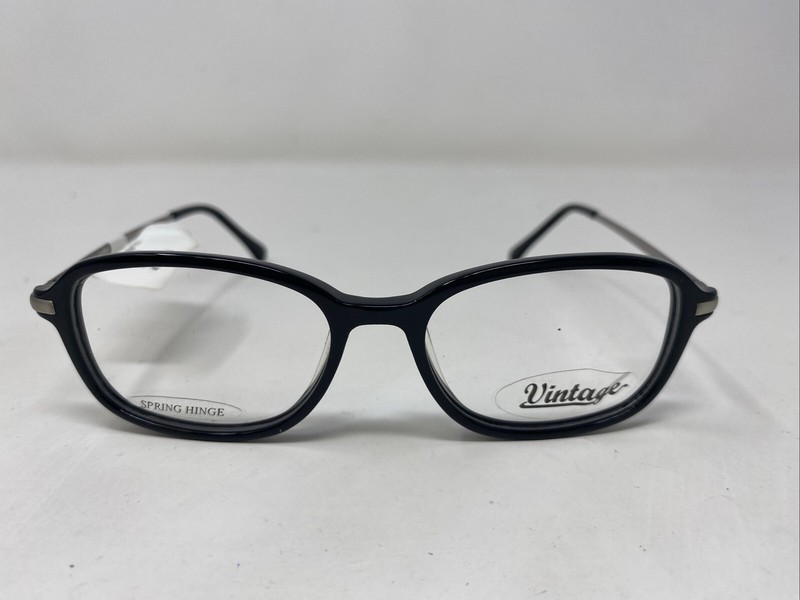 Vintage VN0108 Col.001 47-15-140 Black Plastic Full Rim Eyeglasses Frame VN45