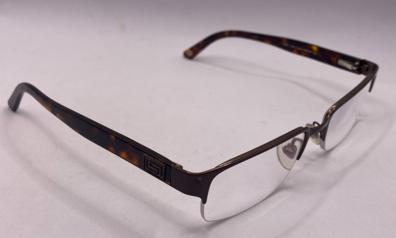 VERSACE FRAMES ONLY HALF RIM EYEGLASSES MOD 1184 1269 BROWN TORTOISE 53-18-40 gallery