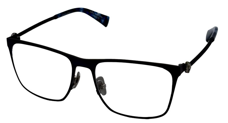 John Varvatos Square Titanium Metal Mens Eyewear Frame V182 Navy 55mm