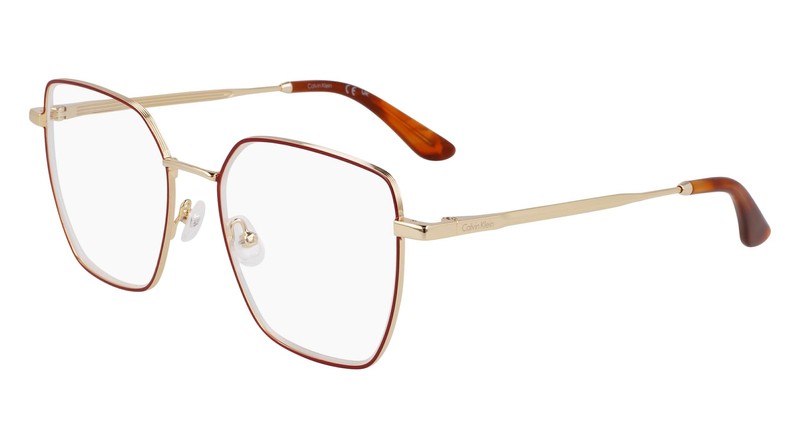 New Calvin Klein CK- 24105 718 Gold & Burgundy Eyeglasses 53/18/140