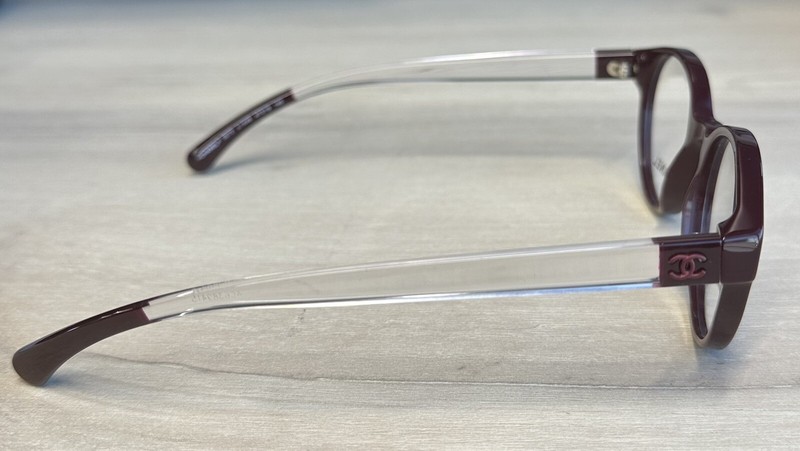 Brand New Chanel Ch3273 Eyeglasses 1448 Burgundy / Crystal Frame 47mm gallery