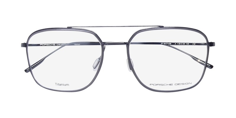 NEW PORSCHE DESIGN P8749 EYEGLASSES SQUARE FULL-RIM 56-20-145 GRAY TITANIUM A gallery