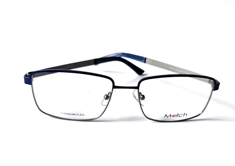 MATCH MF187 MBLU/CDGUN TITANIUM OVAL BLULE AUTHENTIC EYEGLASSES FRAMES 55-17-145 gallery