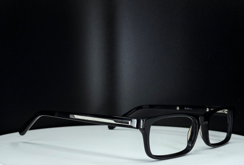 VTG UNBRANDED DC 50 BLACK Unisex Rectangle Full Rim Eyeglasses FRAMES ONLY