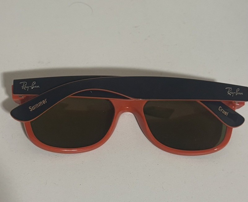 Ray Ban RB 2132 789/3f Orange Frame Blue Lens Wayfarer 55mm Sunglasses