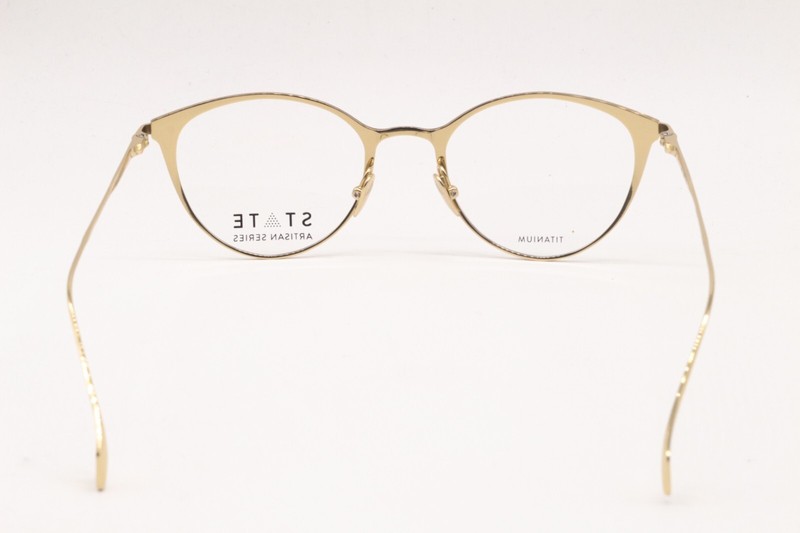 NEW STATE HIROSAKI TAUPE GOLD AUTHENTIC DESIGNER FRAMES EYEGLASSES 52-21 gallery