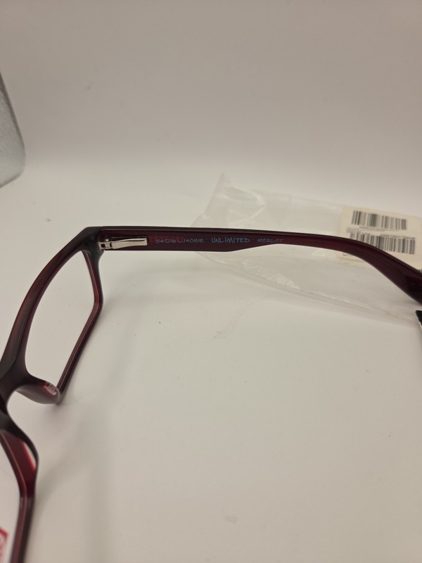 Unlimited Merlot Eyeglasses Frame Women’s Full Rim Rectangular 54-16-140 NWT gallery