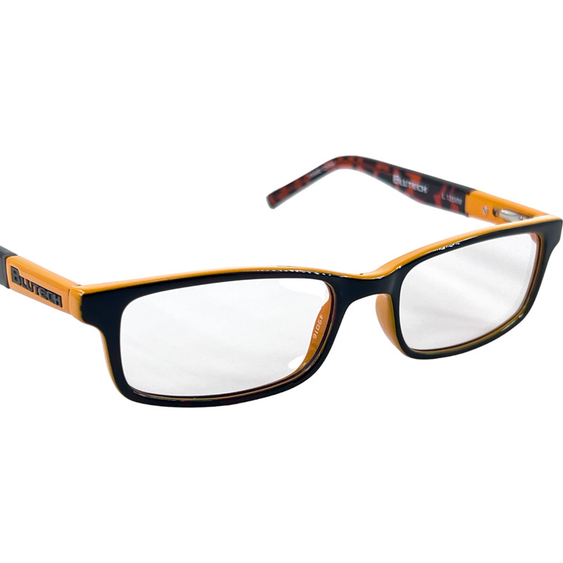 Blutech Night Owl Kids Plastic Eyeglass Frame Tortoise Laminate 49-16 Blue Block gallery