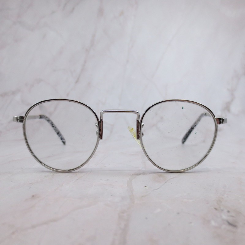 Shuron USA Ronstrong Round Silver Metal Eyeglass Frames Vintage Style 5 3/4