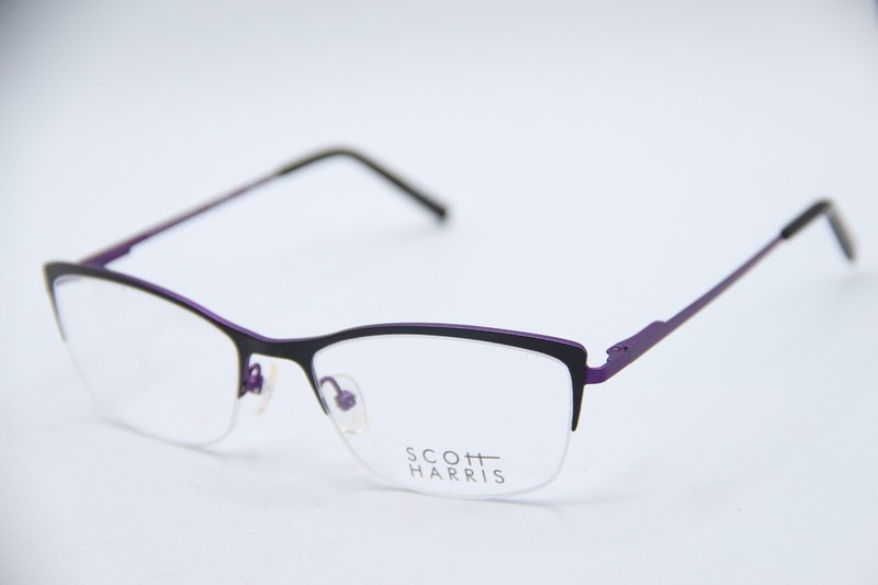 NEW SCOTT HARRIS SH-556 C2 BLACK PURPLE GUNMETAL AUTHENTIC EYEGLASSES 52-17