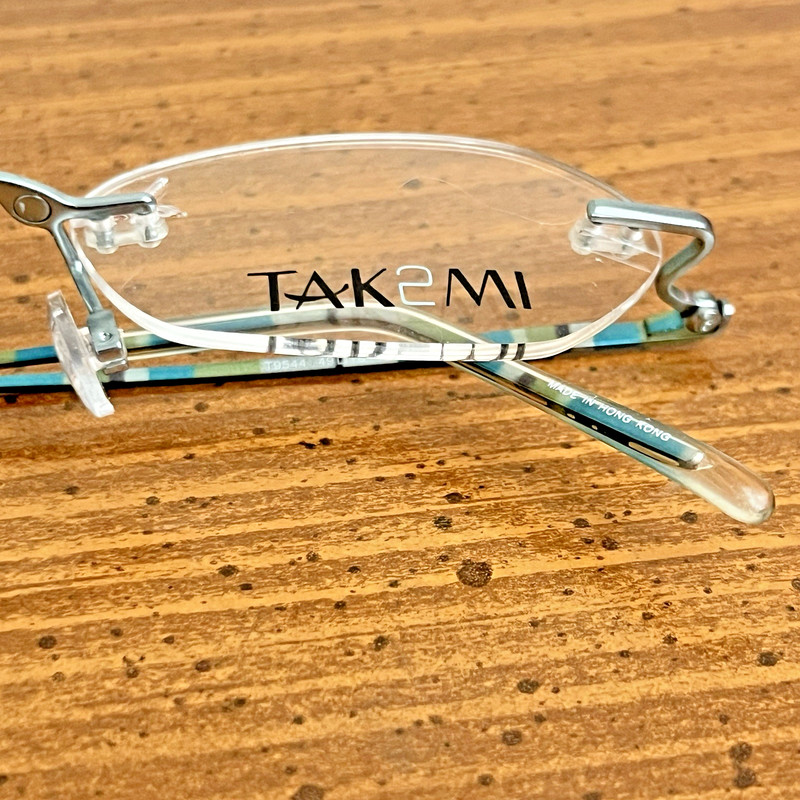 Tak2mi Takumi T9544 Rimless Eyeglasses 49-18 Frame Only Blue Multicolor gallery