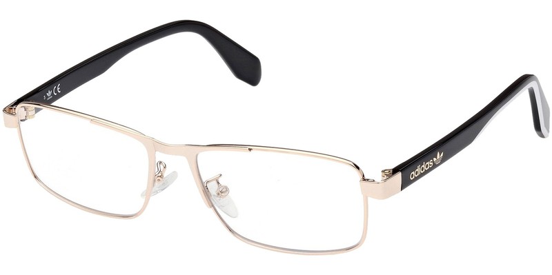 Adidas Originals Men’s Pale Gold-Tone Rectangle Eyeglass Frames – OR5054 032 55