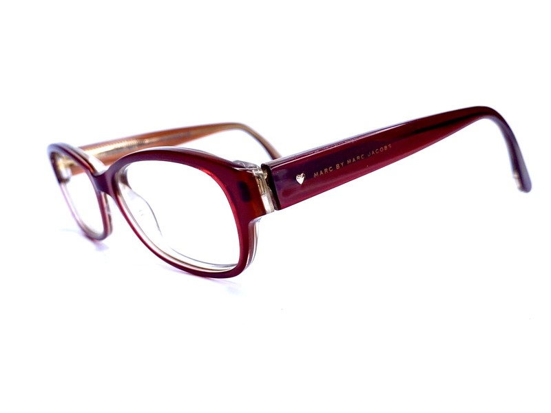 Marc Jacobs Red Clear Cat Eye Oval Frame Eyeglasses MMJ522 5GJ 52 15 140 gallery