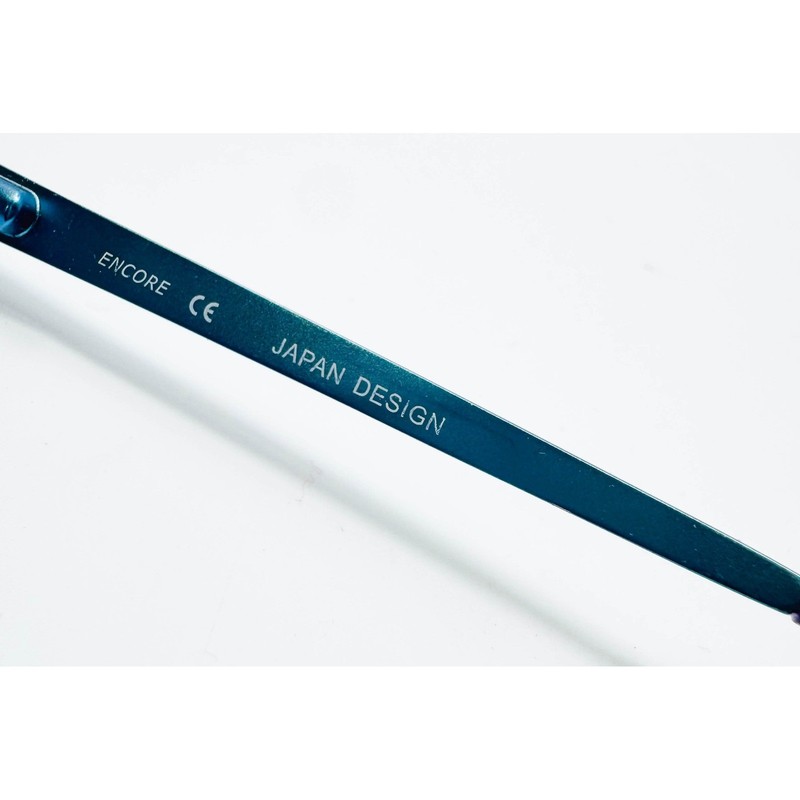 Encore Eyeglasses Mens Blue Semi Rimless Japan Design 411 C58 52-17-135 gallery