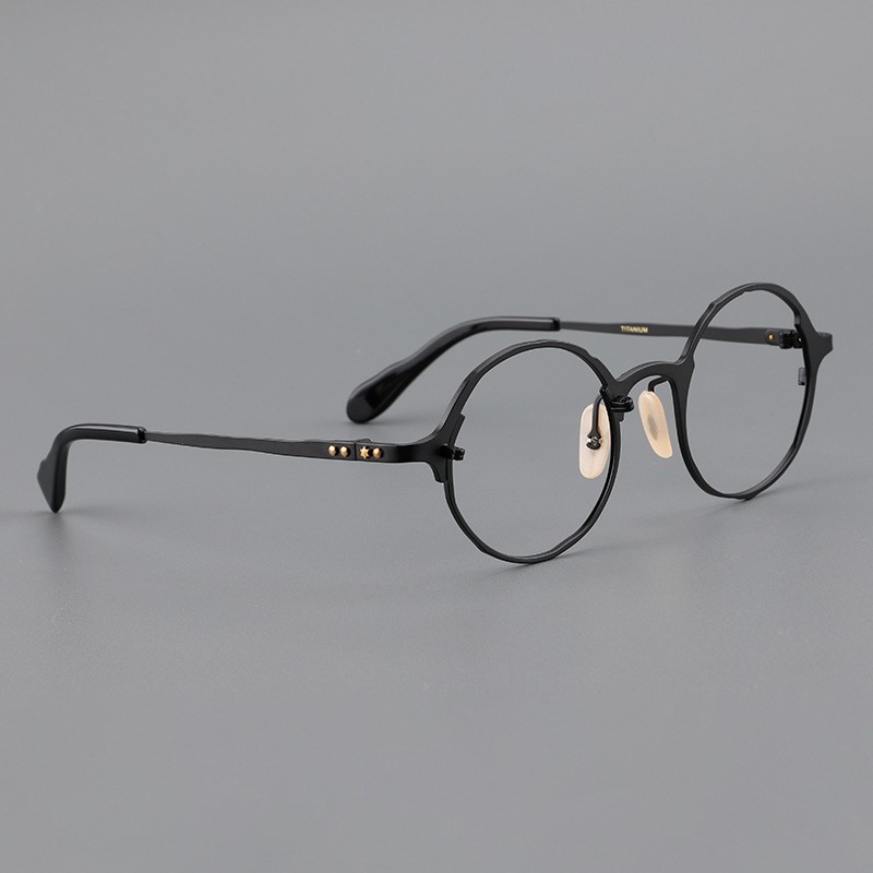 Masahiro Maruyama Handmade Eyeglass Frames Round Pure Titanium Irregular Glasses gallery