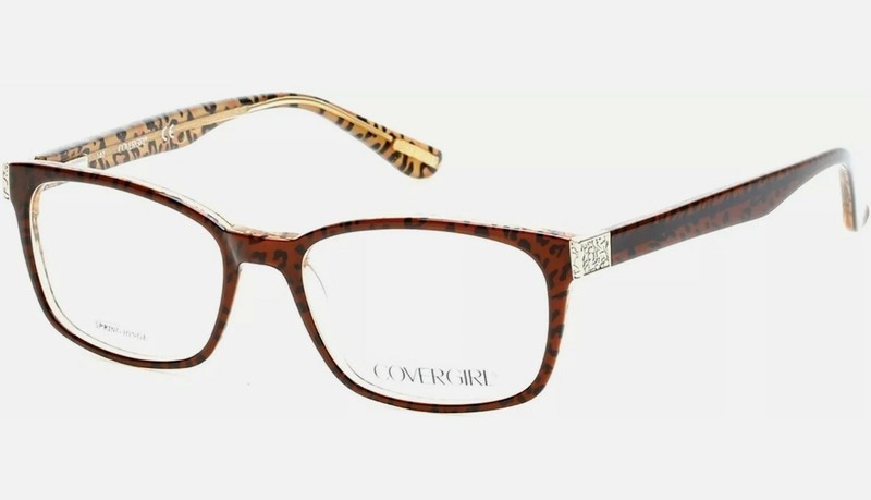 Womens Covergirl Eyeglasses CG0529 050 52 17 140 Animal Print Frames Brown