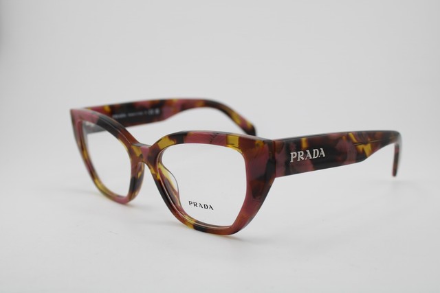 NEW PRADA VPR A16 18N-1O1 PINK BROWN MARBLE AUTHENTIC EYEGLASSES 53-18