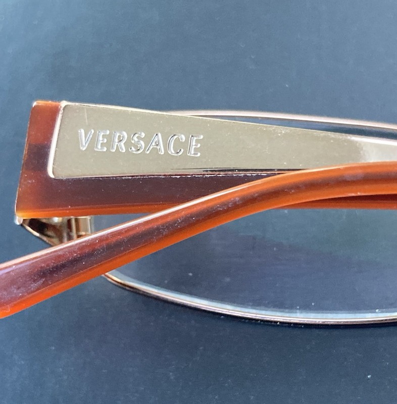 Versace MOD 1084 1045 Orange Brown Eyeglasses Frames 52-17-135mm RX Frames Only gallery