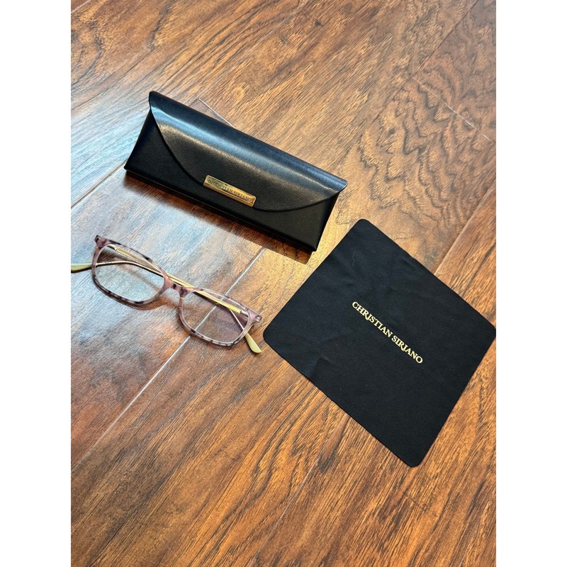 Christian Siriano Lena Eyeglasses Tortoise Pattern Gold Tone Prpl Case 15-60-143